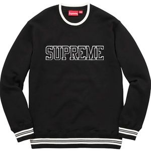 Supreme Men’s Black Logo Crewneck Sweater